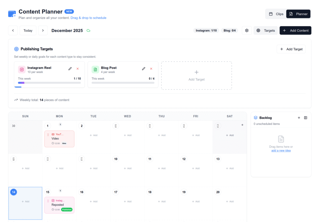 Tracking objective status and performance in your content calendar