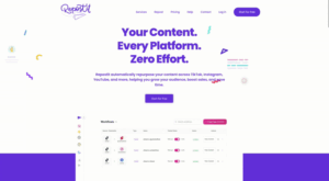 Repost Instagram Reels on TikTok 2 The initial page, where there is the login for access the webapp
