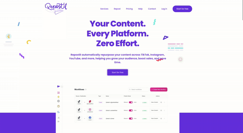 Repost TikTok on Instagram Reels Automatically 2026 Guide 2 create an account login page